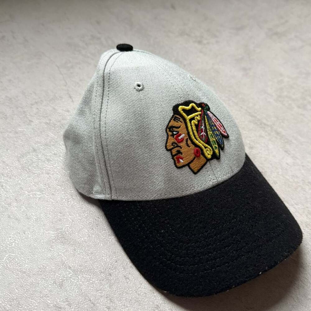 Vintage 47 Brand Chicago Blackhawks Hat Cap Grey Black